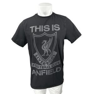Liverpool FC Men's Black This Is Anfield Print Short Sleeve T-Shirt Tee Top Sz L